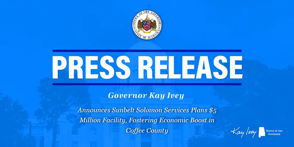 Governor Ivey Pronounces Sunbelt Solomon Companies Plans $5 Million Facility, Fostering Financial Enhance in Espresso County
