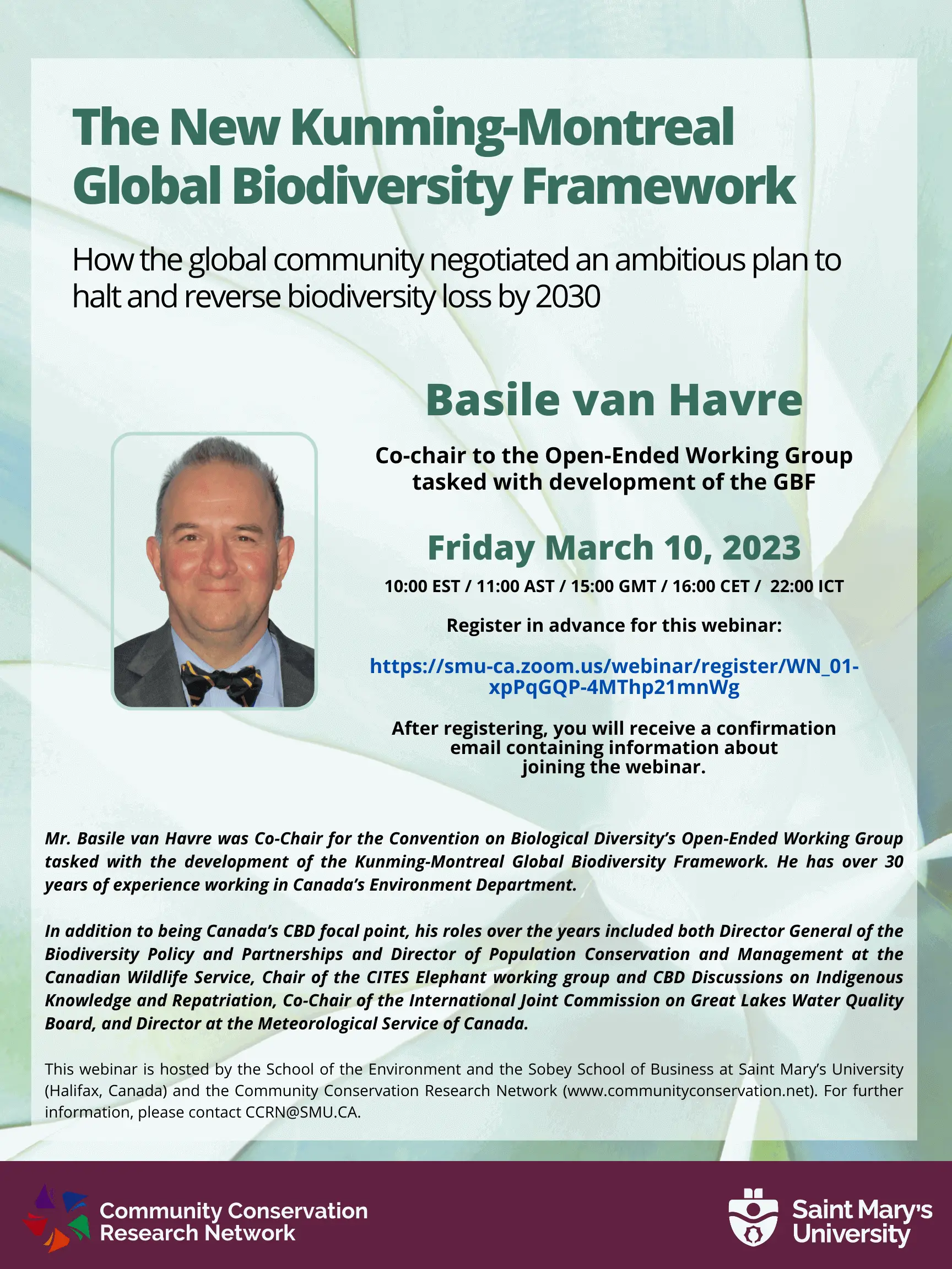 Upcoming webinar on the new Kunming-Montreal Global Biodiversity Framework - events