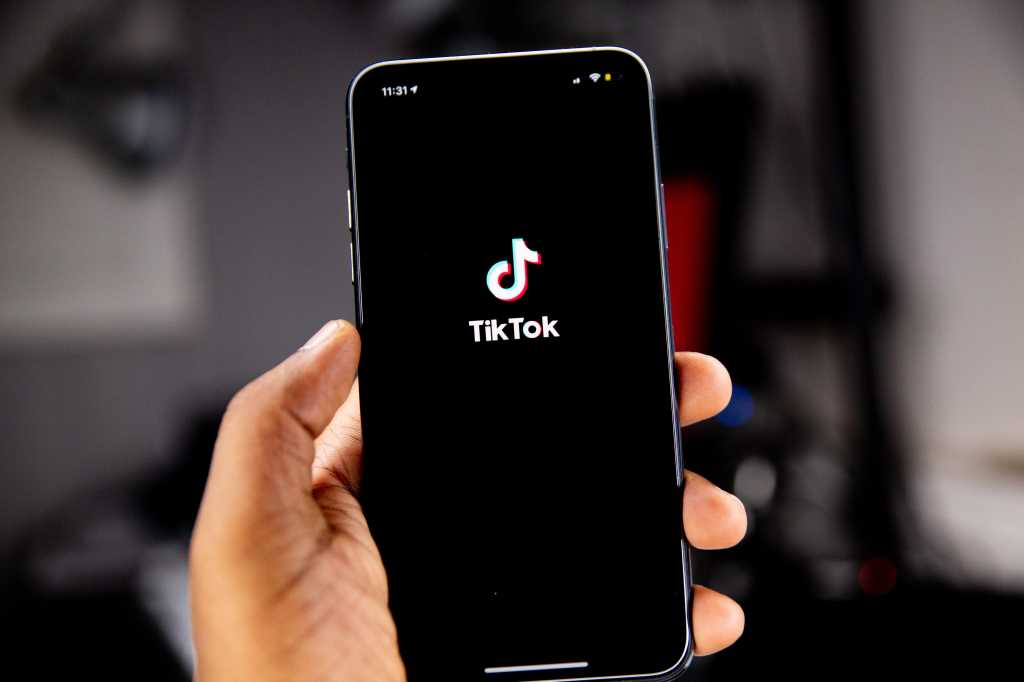iPhone displaying TikTok logo